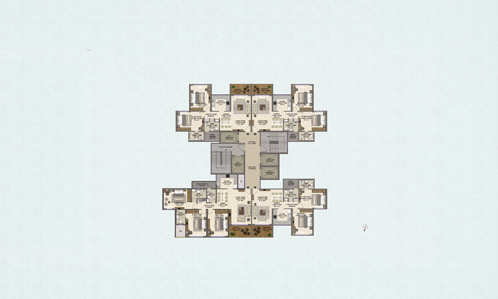 3 BHK layout — Shreeji Divine