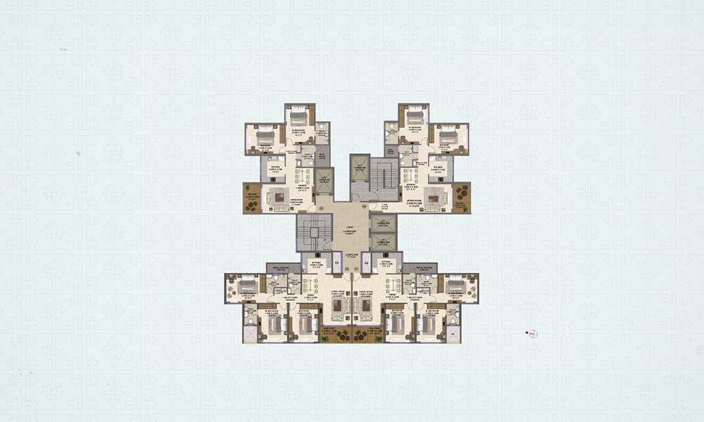 4 BHK layout — Shreeji Divine